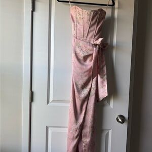 V. Chapman Strapless Pink Floral Dress